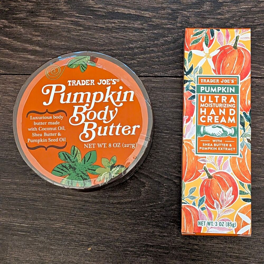Trader Joe's Pumpkin Spice Set: Body Butter 8 oz + Hand Cream 3 oz Moisturizing